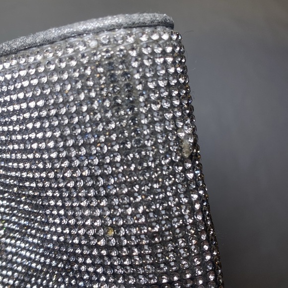 Steve Madden Women’s Noticed-R Rhinestone Silver Heeled Booties Size 9 EUC - Picture 14 of 15